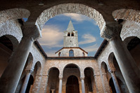 Courtyard of Euphrasius basilica church, Porec, Istria, Croatia