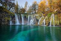 National Park Plitvice Lakes waterfall in autumn, National Park Plitvice Lakes, Croatia