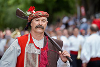 Alkar's squire march during Alka tournament in town Sinj, Croatia