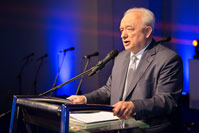 Predsjednik uprave tvrtke Lipapromet Mato Lipovac drži uvodni govor na proslavi obljetnice 25 godina poslovanja Lipaprometa