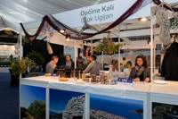Exhibition stand of municipality Kali from island Ugljan on Olive festival in Zagreb 2019, Croatia
