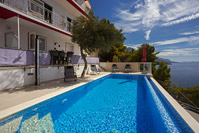 Pool in front of Abuela's beach house in coastal town Brela, Dalmatia, Croatia