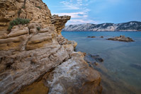 Sand rocks on island Rab, Kvarner, Croatia