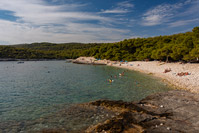 Famous beach Srebrena on island Vis, Dalmatia, Croatia