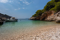 Beach Pritiscina on island Vis, Dalmatia, Croatia