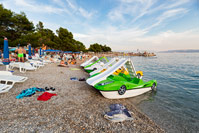 Popular beach in place Selce, Kvarner, Croatia