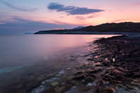 Srebrena beach at sunset, island Vis, Dalmatia, Croatia
