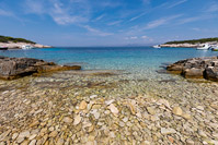 Amazing beach and crystal clear sea on island Proizd, Dalmatia, Croatia