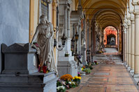 Famous arcades on Mirogoj cemetery, Zagreb, Croatia