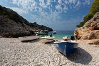 Beach Pritiscina on island Vis, Dalmatia, Croatia