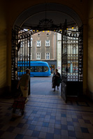Doors of the Octogon passage in the Zagreb city, Croatia