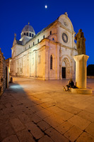 St Jacob's Cathedral in blue hour, Sibenik, Dalmatia, Croatia
