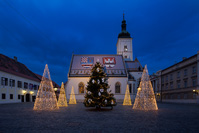 Crkva svetog Marka u adventskoj dekoraciji, Zagreb/Hrvatska