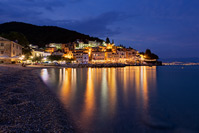 Coastal town Moscenicka Draga at the evening, Kvarner, Croatia