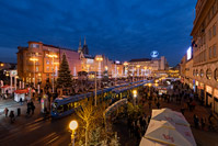 Center of Zagreb city decorated for the Advent, Croatia