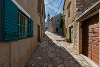 Street in old town Betina on island Murter, Dalmatia, Croatia